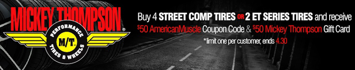 AmericanMuscle Mickey Thompson April Tire Promo